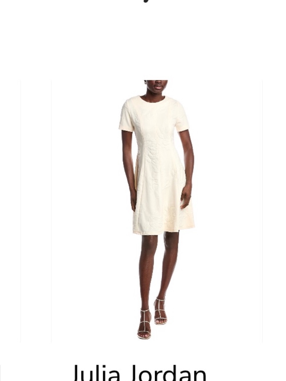 julia jordan Cream Short-Sleeve Textured A-Line Mini Dress